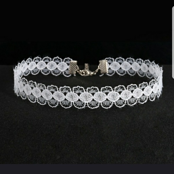 Jewelry - White lace choker. Evening jewelry.  Sexy